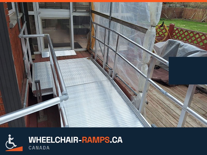 Modular wheelchair ramp installed at a home